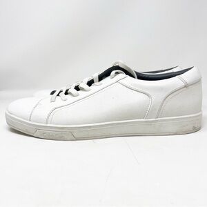 CALVIN KLEIN WHITE LEATHER LOW TOP BOWYER SNEAKERS MENS SZ 11.5